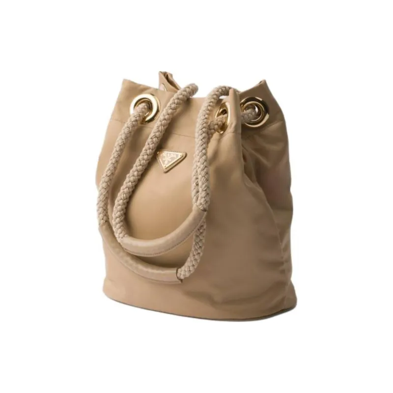 PRADA Re Nylon Recycled Nylon Bucket Bags Handbags Shoulder Bags Small Size Women's Brown-1