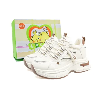 Budding Bear Anti-Slip Wear-Resistant Breathable Height Increasing Low-Top Chunky Sneakers Women's Box