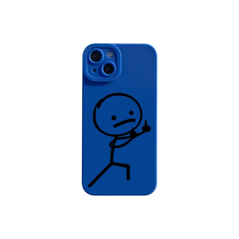 Wei Xin TPU Material Quirky Matchstick Character Phone Cases Compatible With IPhone 16/15 Pro Max/Apple 13/14 Pro/Max-5