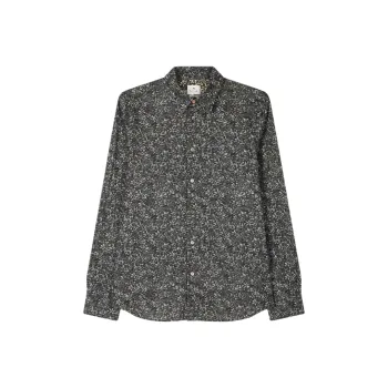Paul Smith Tailored Fit Textured Floral Printed Shirt