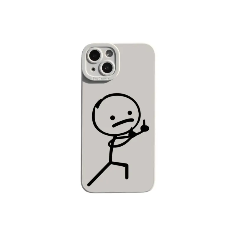Wei Xin TPU Material Quirky Matchstick Character Phone Cases Compatible With IPhone 16/15 Pro Max/Apple 13/14 Pro/Max-1