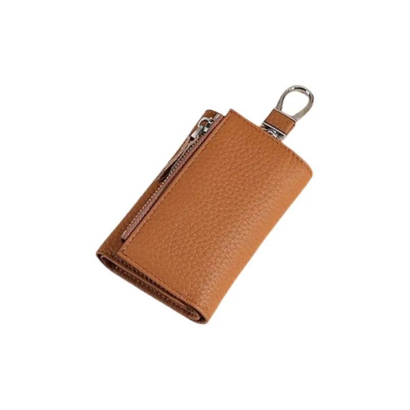 Tong Tong Rabbit Cow Leather Key Pouch Women's Gray/Denim Blue/Brown/Red/Black-2