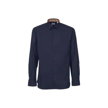 Burberry Equestrian Knight Logo Embroidered Buttoned Shirt
