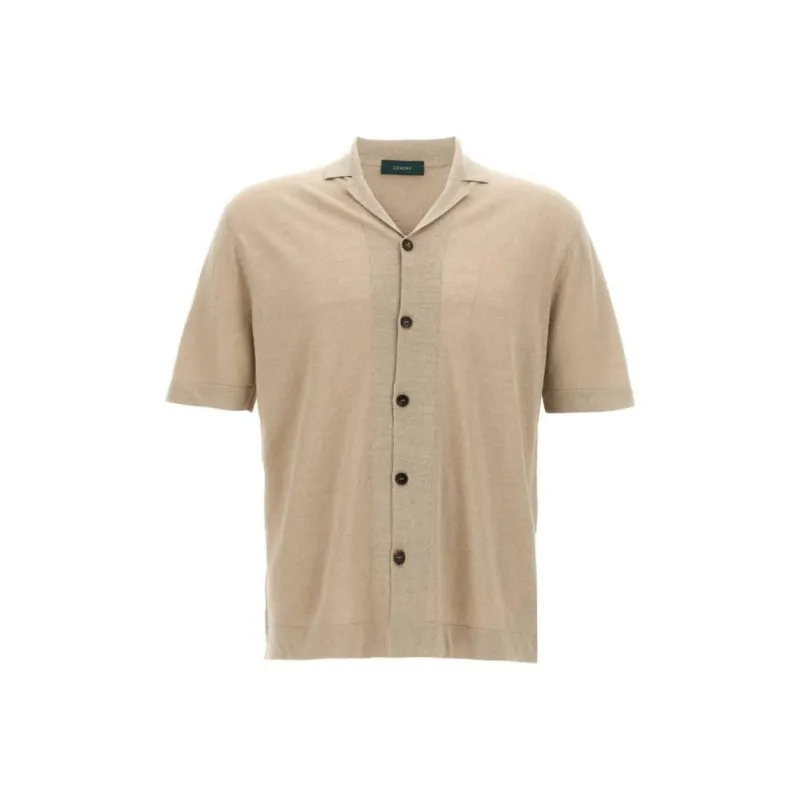 Zanone Lapel Short Sleeved Shirt-0