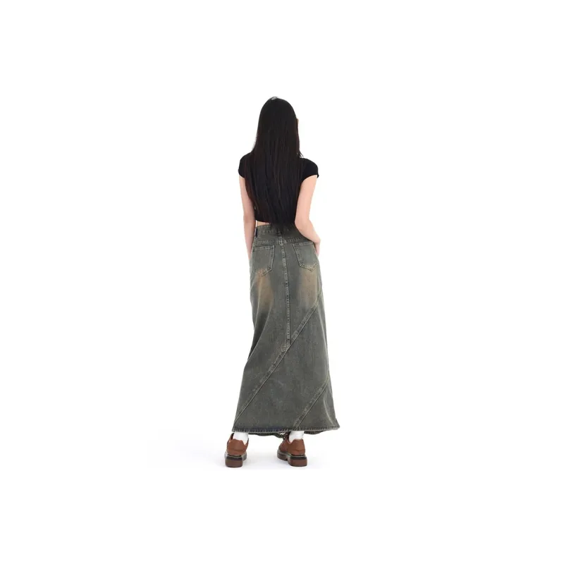 Kele Coco Denim Long Skirt Women's Vintage Blue-1