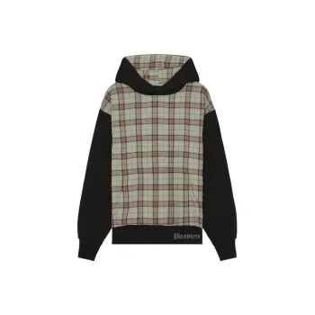 PLEASURES Career Contrast Plaid Hoodie