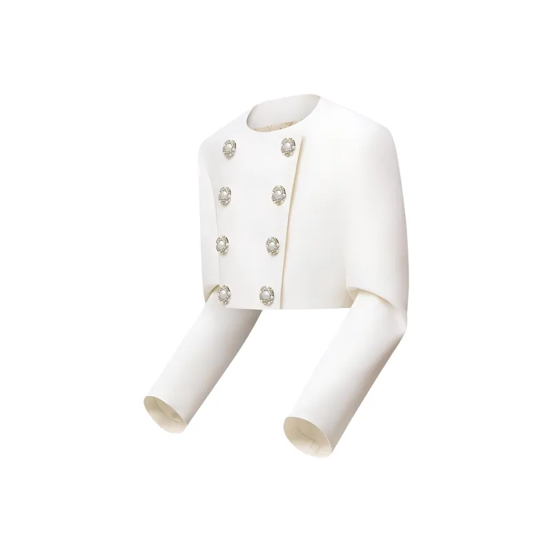 LOUIS VUITTON Cropped Jewel Button Mikado Jacket-2