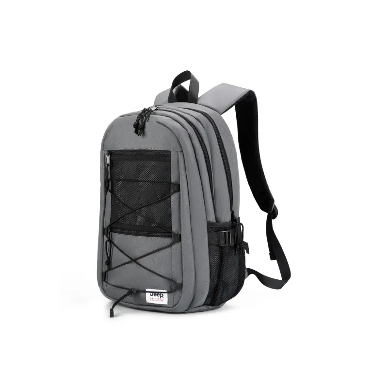 Jeep Nylon Commute Travel Versatile Laptop Bag Backpack, Regular Unisex Khaki/Gray/Black-4