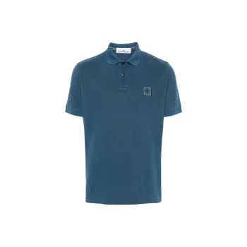 STONE ISLAND Logo Patch Short Sleeved Polo Shirt