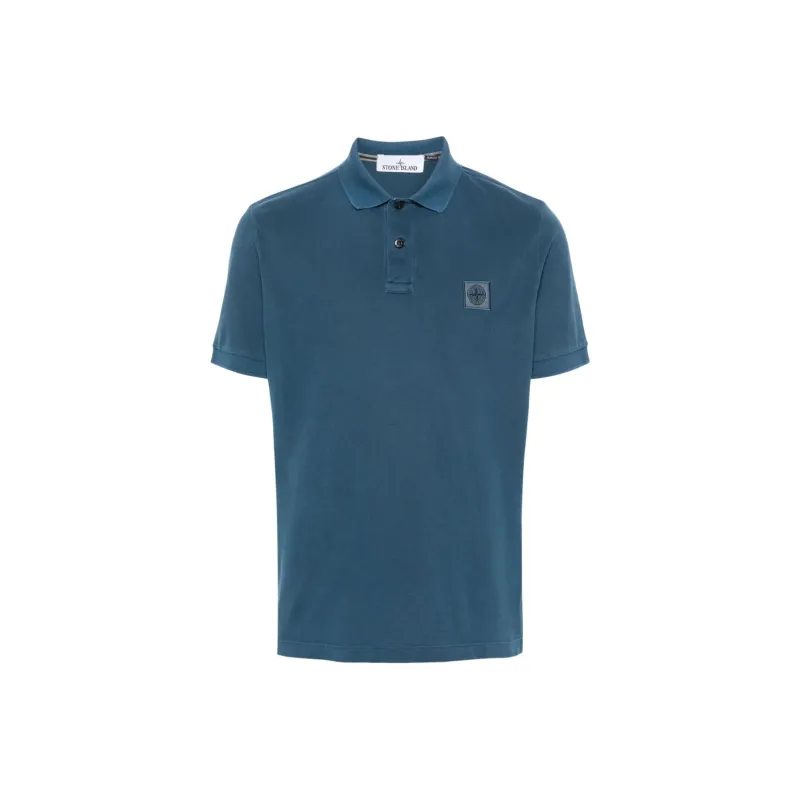 STONE ISLAND Logo Patch Short Sleeved Polo Shirt-0