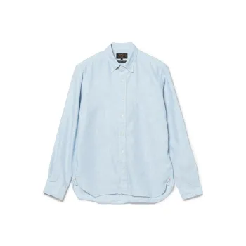 Beams Shirts Men Sax Blue
