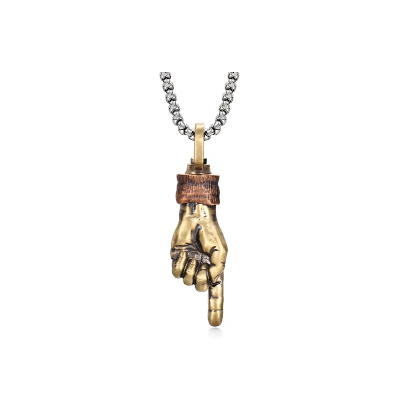 IDEAGEMER Brass Necklaces Men's-7