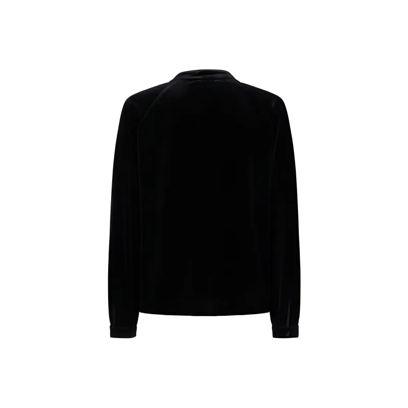 JZ. ANNAKRO Chiffon Shirts Women's Plain Black-1