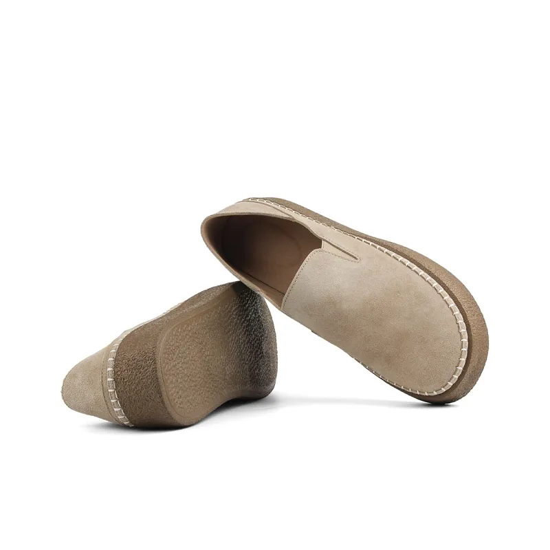 New Korea Loafers Platform Men's Apricot-4