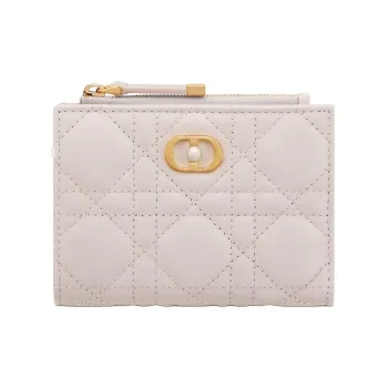 DIOR Dahlia Lambskin Wallet Women's Linen Beige