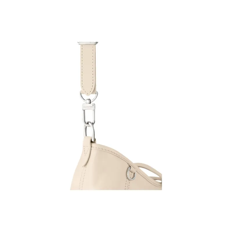 LOUIS VUITTON Carryall Sheepskin Handbag, Shoulder Bag Small Size Women's White-4