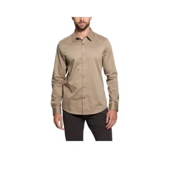 GUESS Shirts Men Beige Yellow
