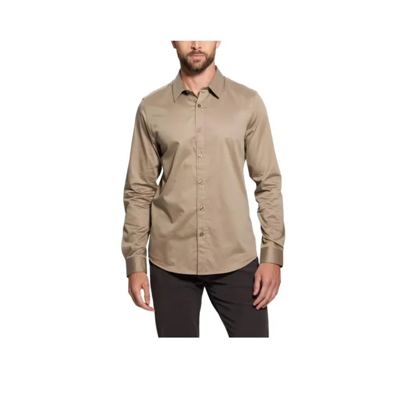 GUESS Shirts Men Beige Yellow-0