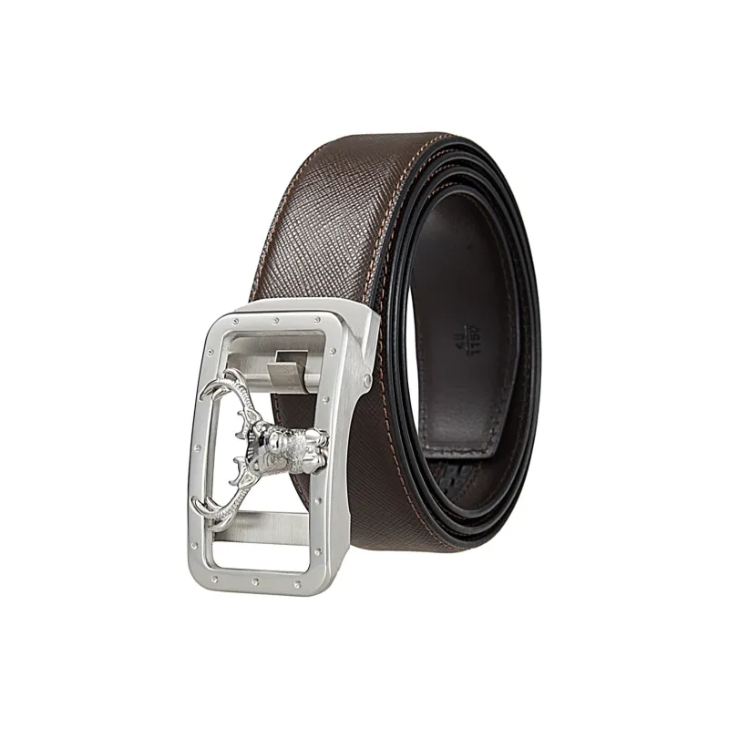 JONNY MOORE Top Grain Cow Leather Belts Men's 3.5cm-5