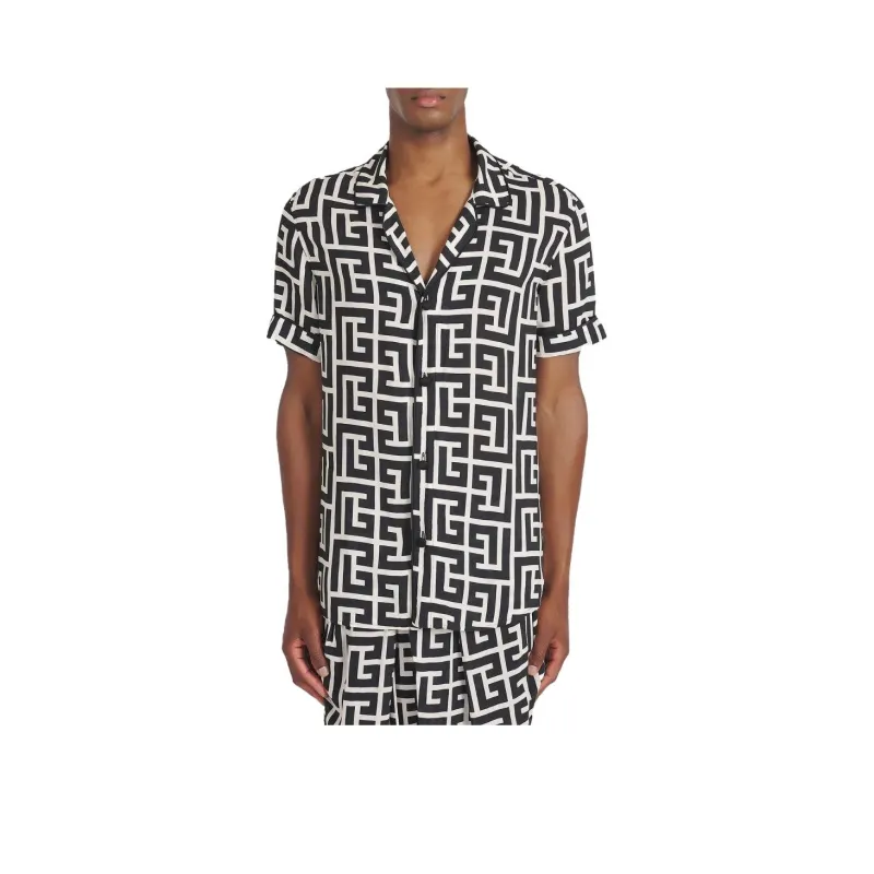 BALMAIN Monogram Printed Buttoned Shirt-0