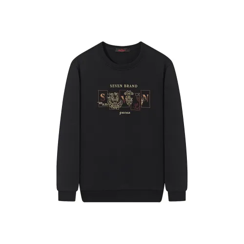 SEVEN Sweatshirt For Fall And Winter Men's Black