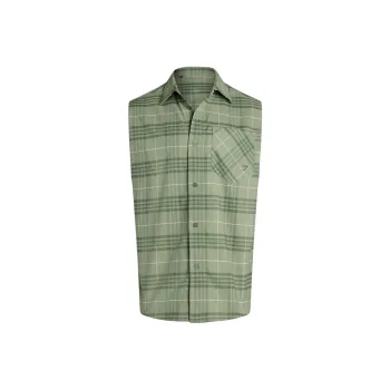 GYMSHARK CHECK SLEEVELESS SHIRT Men's Natural Sage Green