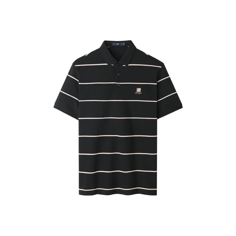 HLA Polo Shirts Men Black Stripes A6-0