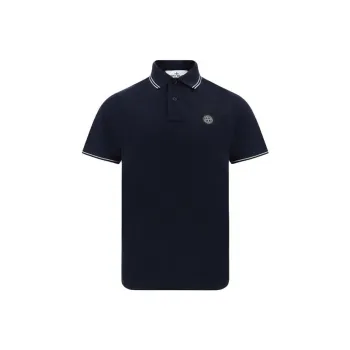 STONE ISLAND Logo Patch Short Sleeved Polo Shirt