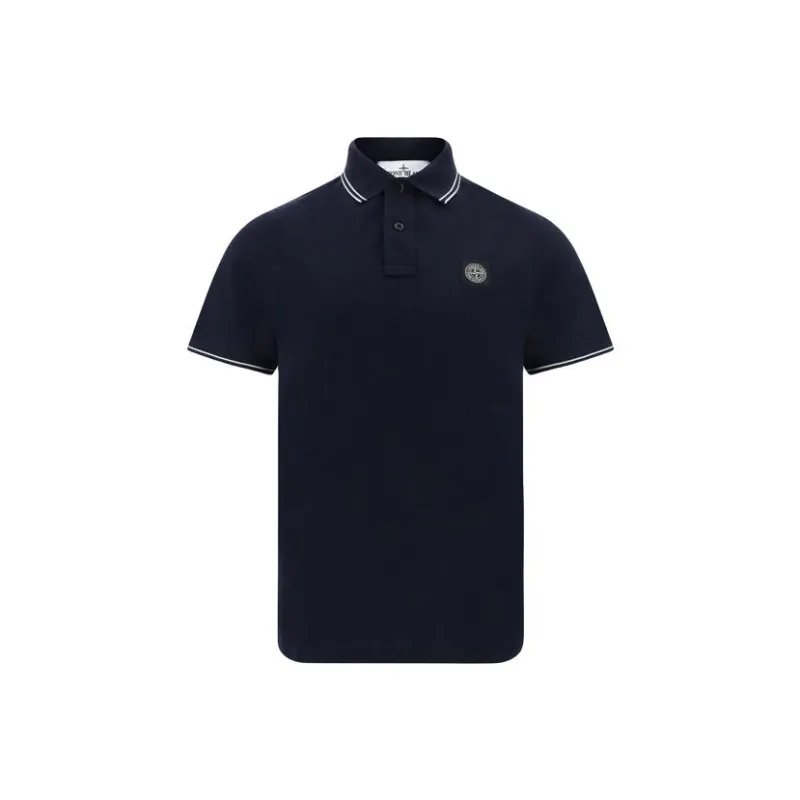 STONE ISLAND Logo Patch Short Sleeved Polo Shirt-0