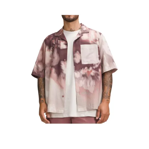 Lululemon Team Canada Collection COC Men's Button Down Shirt Men's Pink Brown