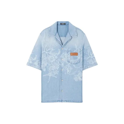 VERSACE Barocco Sea Short Sleeved Denim Shirt