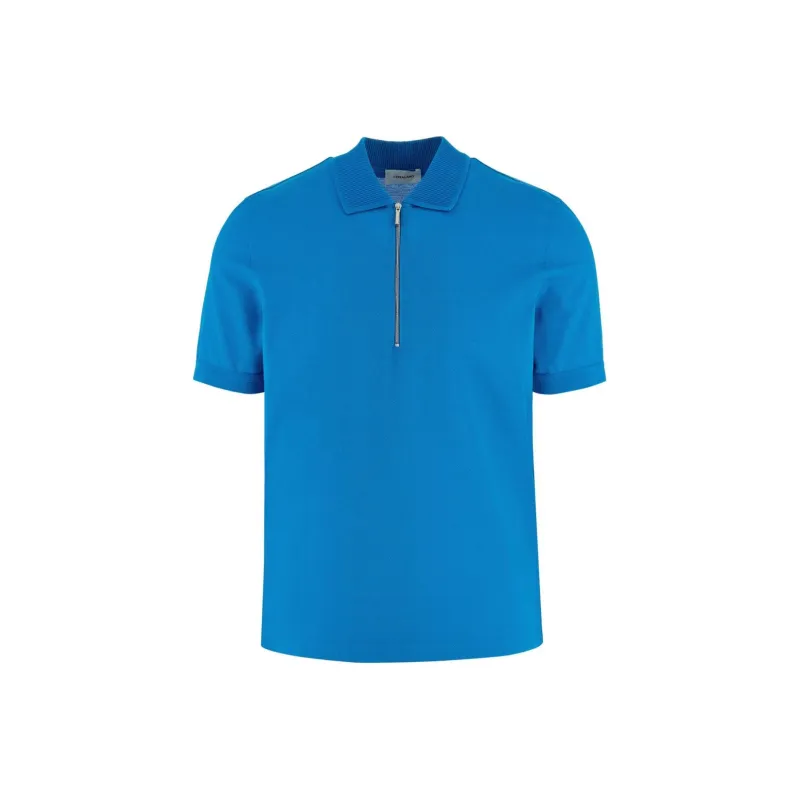 FERRAGAMO Zipped Cotton Polo Shirt-0