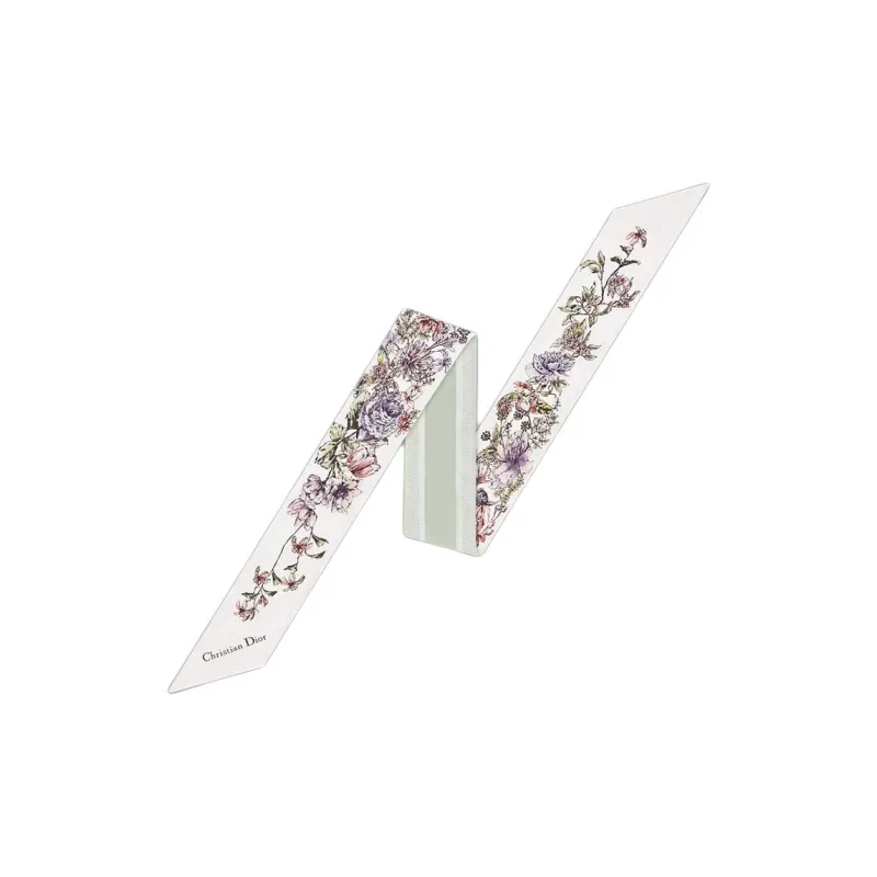 DIOR Silk Twill Silk Scarves Unisex White-0
