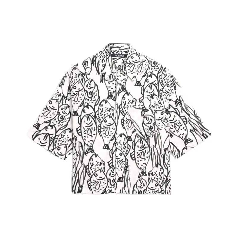 Jacquemus Fish Print Boxy Shirt-0
