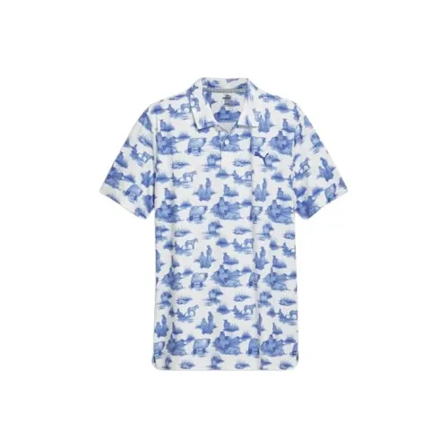 PUMA Polo Shirt Men's Mauve Blue