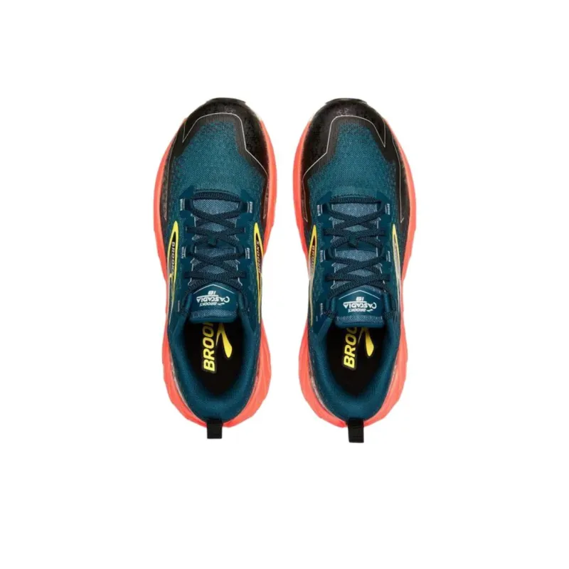 Brooks Cascadia18 Anti Slip Wear Resistant Low Top Trail Running Shoes Men's Blue Black-3