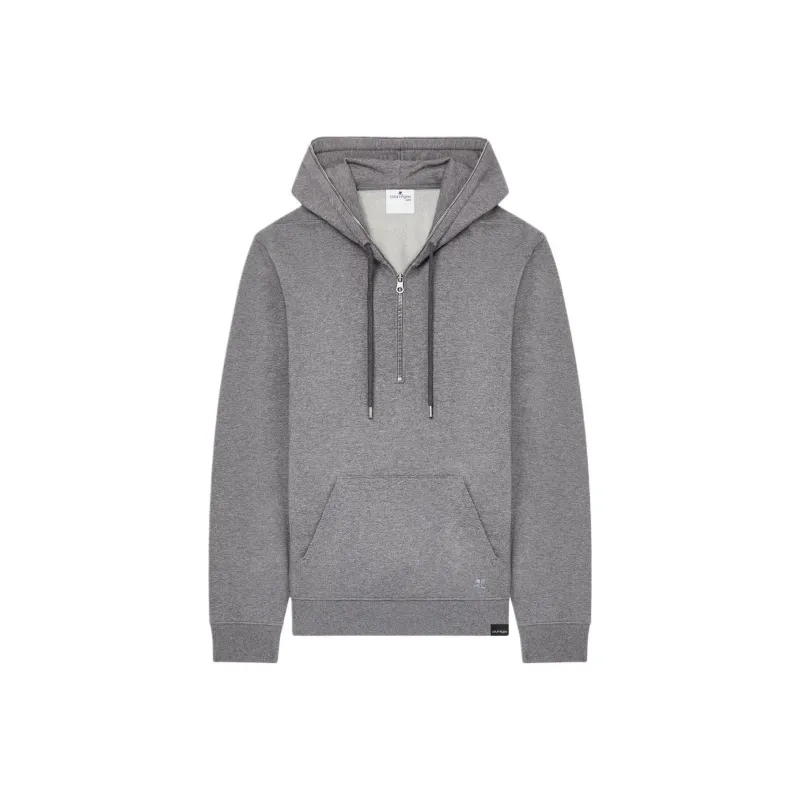COURREGES Zip Detailed Drawstring Hoodie-0
