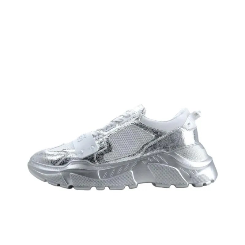VERSACE JEANS COUTURE Low Top Casual Shoes Men's Silver-0
