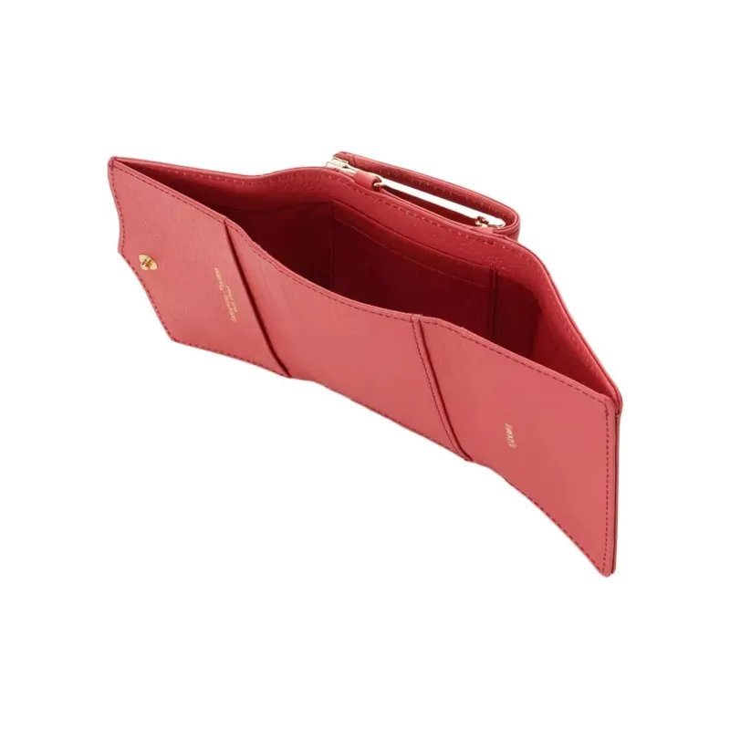 Disney Cow Leather Wallet Women's Red-3