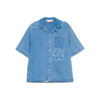 MARNI Floral Detailed Short Sleeved Buttoned Shirt