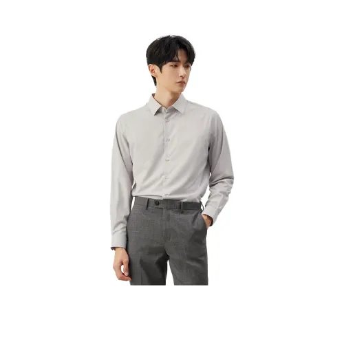 ZIOZIA Shirts Men Light Gray