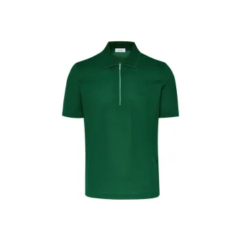Ferragamo Zip up Cotton Polo Shirt