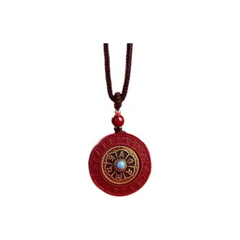 The Thousand Seals Family Reconstructed Cinnabar Necklaces Unisex