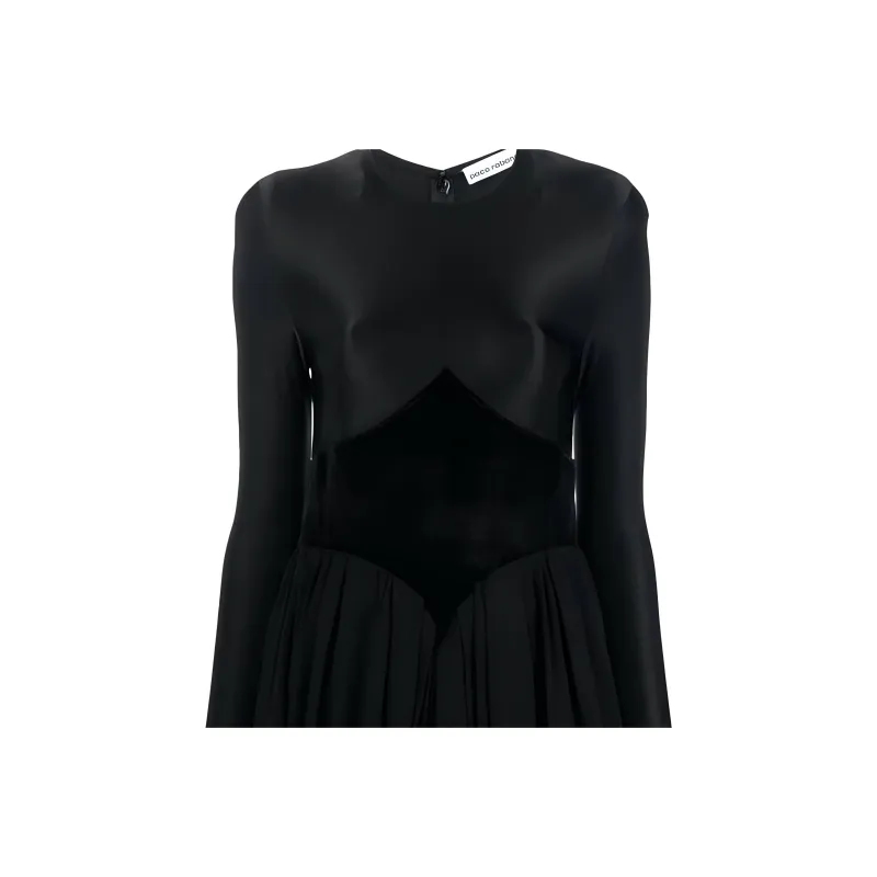 Paco Rabanne Panelled Crewneck Flared Dress-4