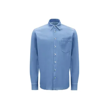 Moncler Shirts Men Light Blue