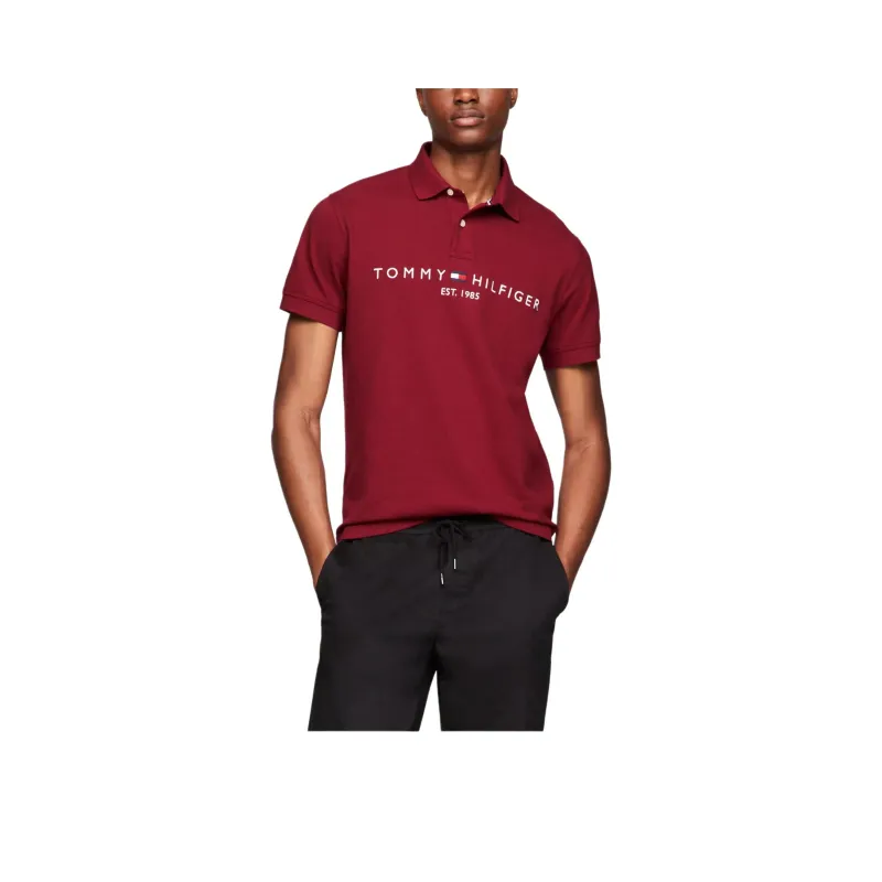 Tommy Hilfiger Polo Shirt Men's Burgundy-0