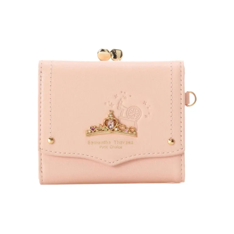 Disney Princess Cow Leather Wallet Women's Pink-0