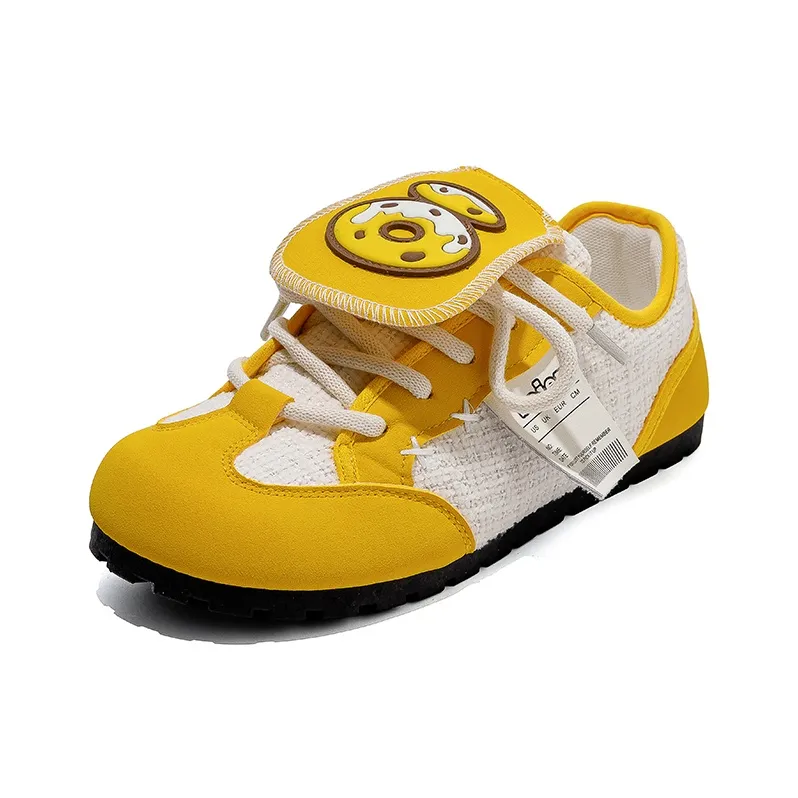 ΛOLUNKΛ Canvas Shoes Women's Low Top Beige/Black/Yellow-9