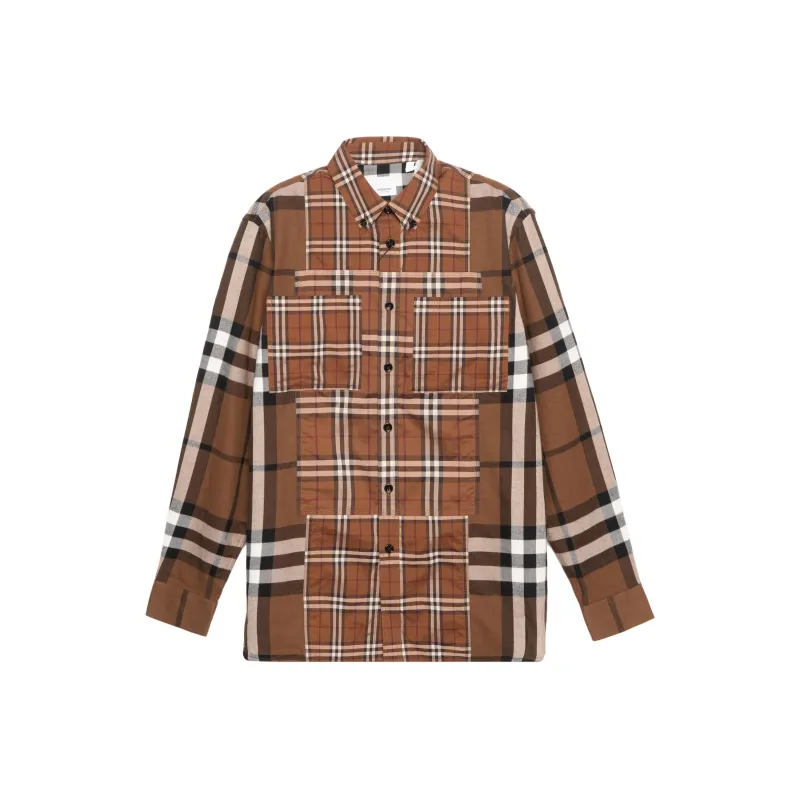 Burberry Check Woven Shirt Brown-0