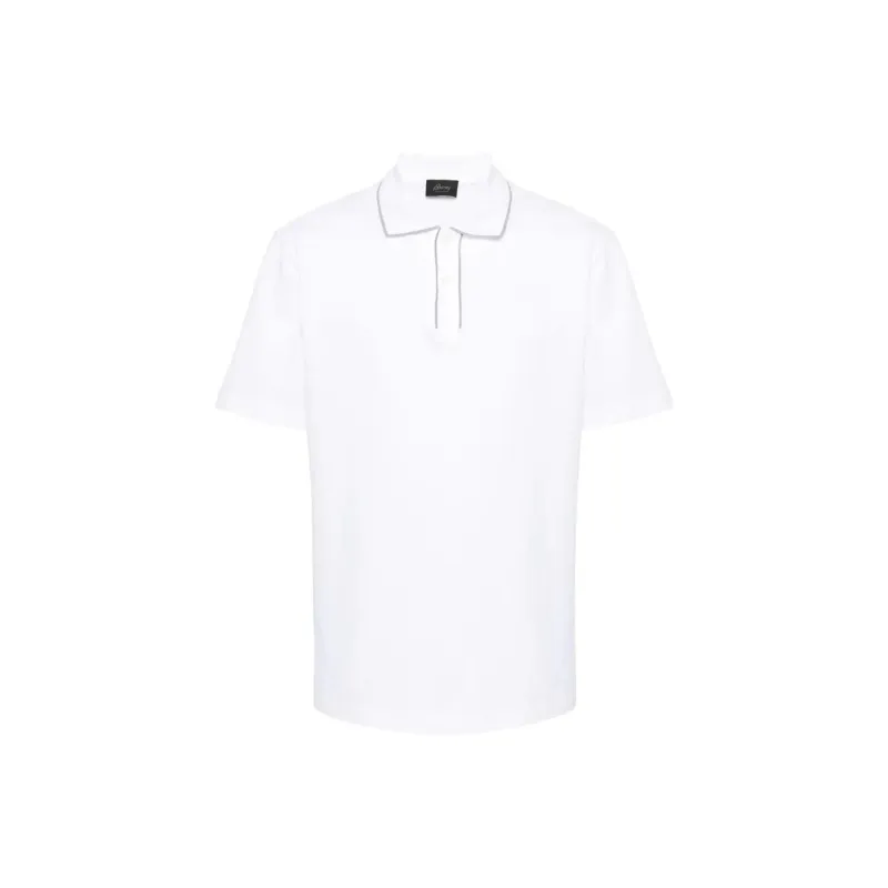 Brioni Logo Embroidered Short Sleeved Polo Shirt-0